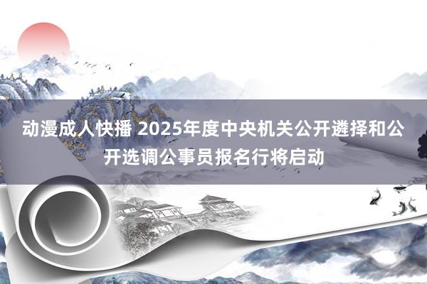 动漫成人快播 2025年度中央机关公开遴择和公开选调公事员报名行将启动