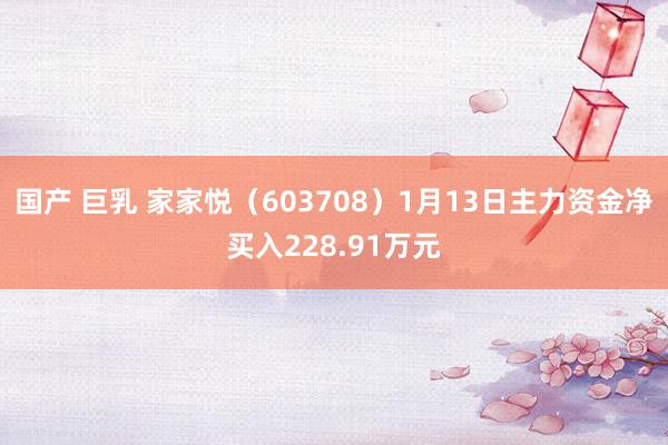 国产 巨乳 家家悦（603708）1月13日主力资金净买入228.91万元