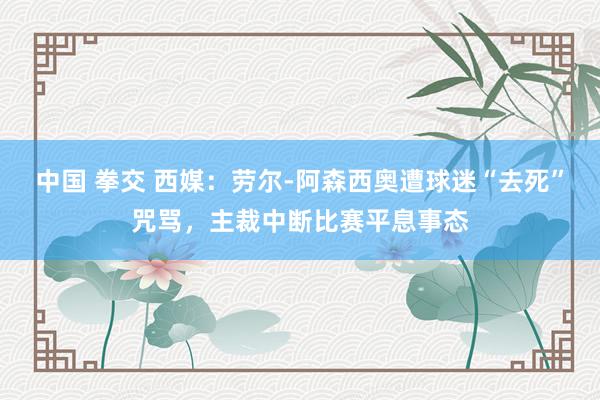中国 拳交 西媒：劳尔-阿森西奥遭球迷“去死”咒骂，主裁中断比赛平息事态